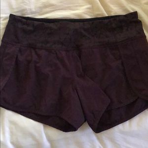 Purple LuluLemon athletic shorts